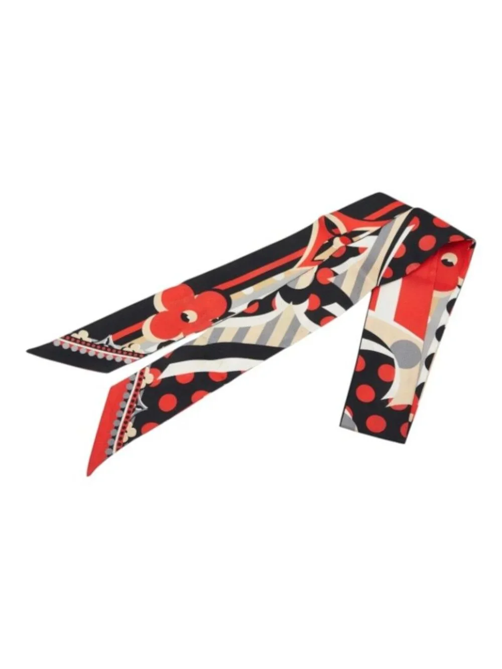 Louis Vuitton Pop Monogram Bandeau BB Scarf Black Red Multicolor Silk